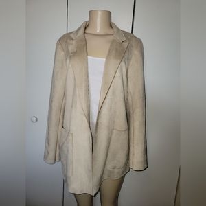 Suede jacket , blazer charter club size Medium, beige